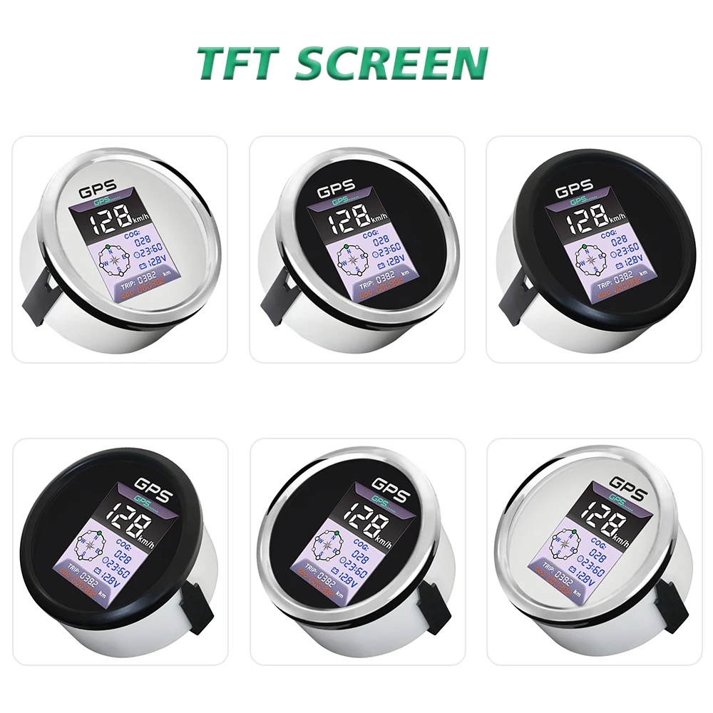 Rhaxel 85MM GPS Speedometer Speed Gauge Meter TFT Screen with Tripmeter Odometer Clock Voltmeter 12V 24V for Car Limousine