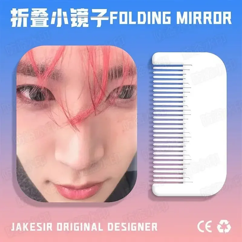 ENHYPENED Level Folding Hand Mirror Portable Pocket Makeup Mirror Compact Cosmetic Mirror for Women Daily Makeup Touch Up