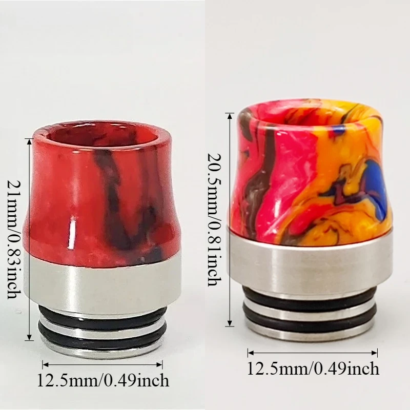 1PC/2PCS 810 Drip Tip Stainless Steel Resin Anti-Spitback Filter Mouthpiece with Bottom Hole - view 2
