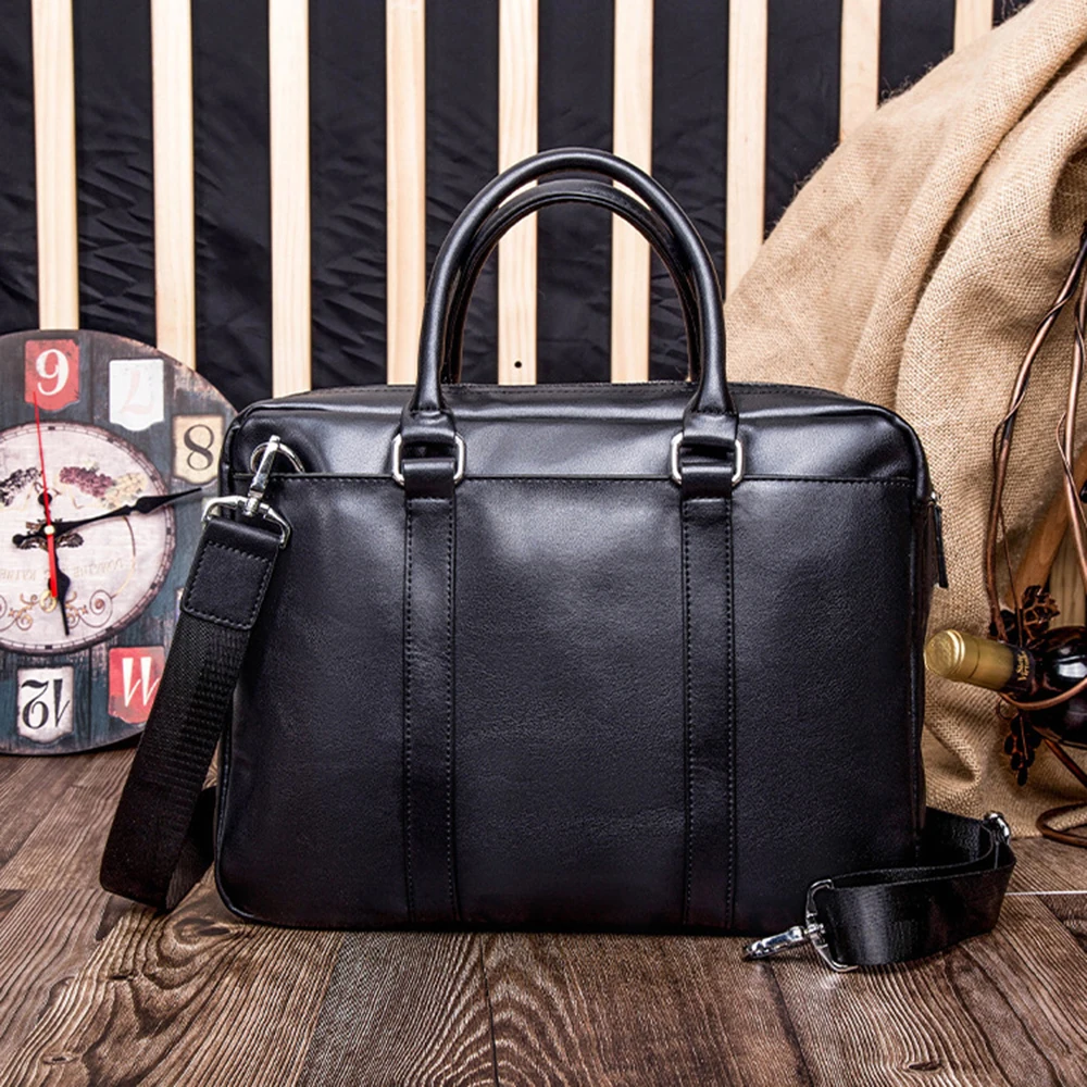 New Men's business handbag Briefcases Leather bag men's Laptop Portfolio Large Bag bolsos para hombre 서류가방 maletín hombre