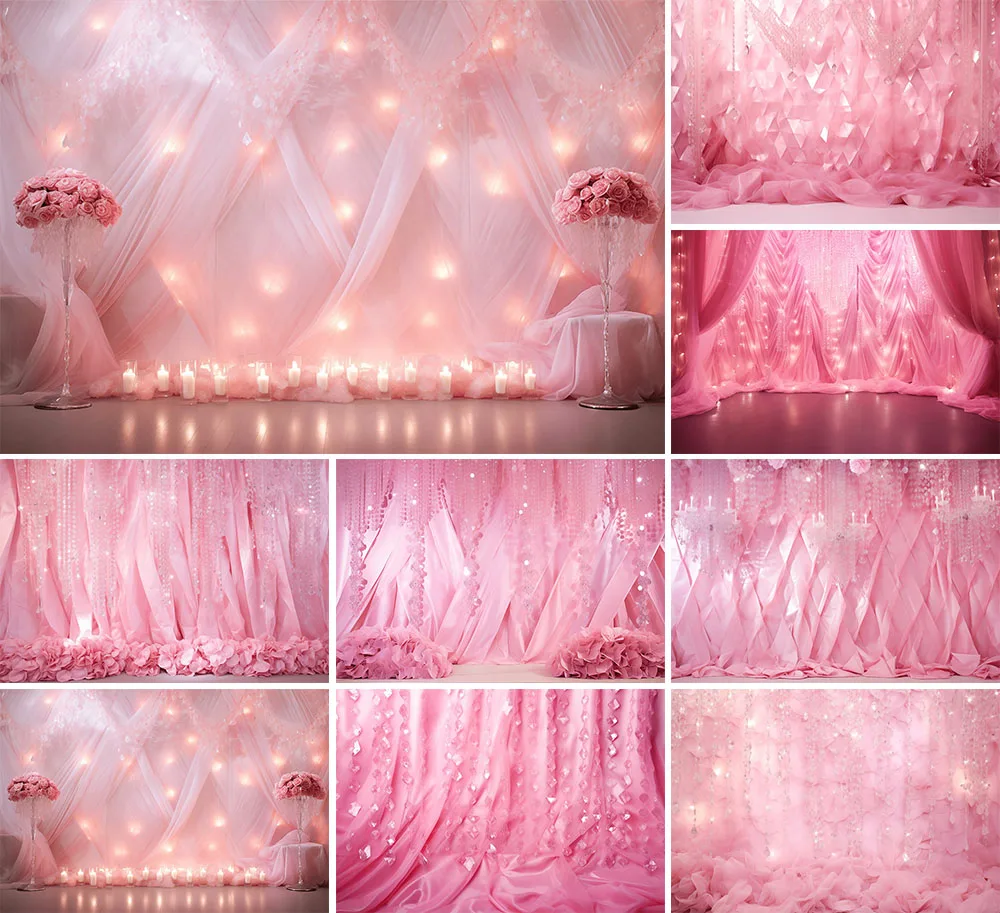 

Mehofond Photography Background Hot Pink Diamond Curtain Adult Birthday Wedding Maternity Portrait Decor Backdrop Photo Studio