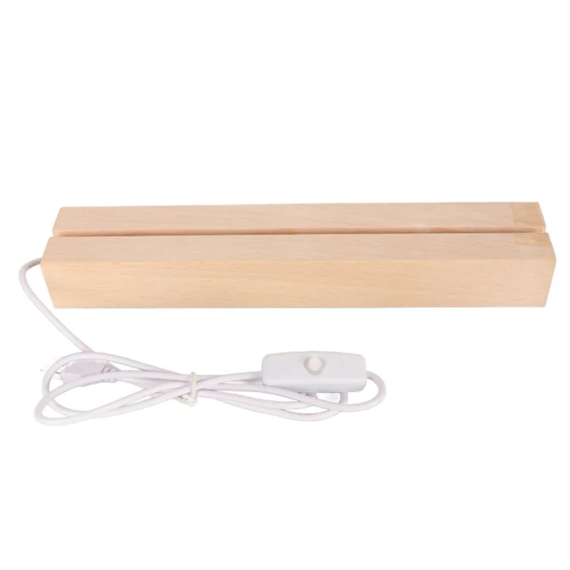 Rectangle LED Lights Display Bases Warm Light USB Interface Wooden Art Lights Display Pedestal For Crystal Glass Acrylic 18cm /