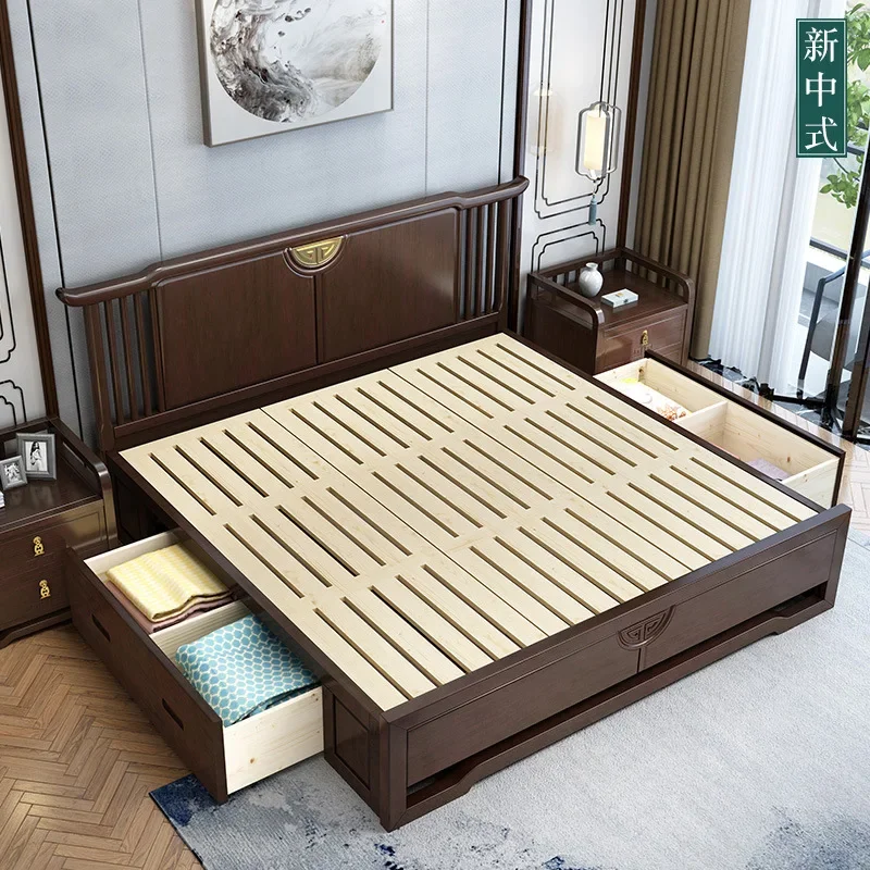 Cama doble China moderna, dormitorio y hogar, B & B, nuevo