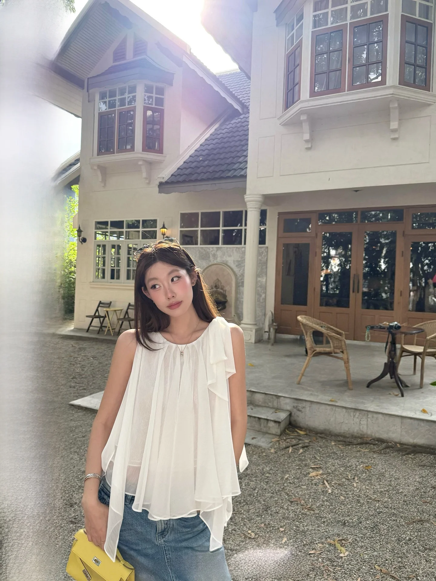 

Женский топ Ranwear из шелкового шифона с асимметричным подолом, плиссировкой, завязками на одно плечо и кружевной отделкой, цвет янтарный, для делового и повседневного стиля