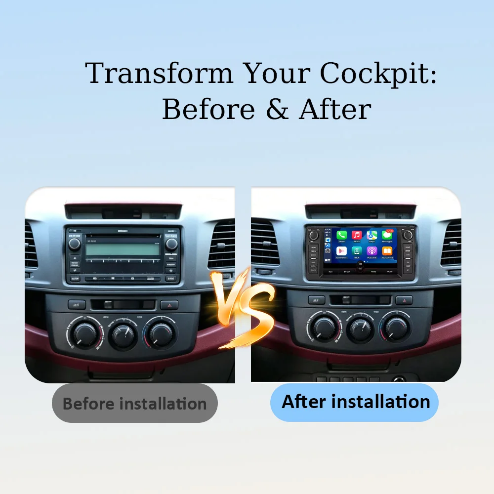 7 inch Android 16 CarPlay Android Auto Bluetooth WiFi DSP for Toyota Hilux 2002-2009 GPS Navi Car Radio HD QLED IPS Touch Screen