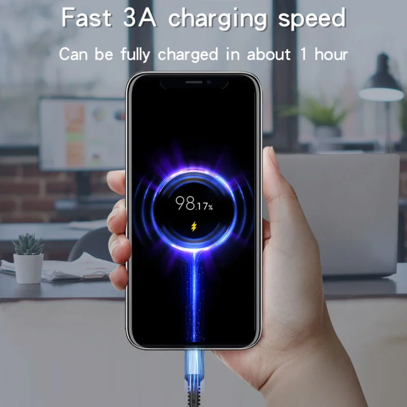Cabo USB Tipo C para Carregamento Rápido, Fios de Dados, Cabo para Samsung S22, Huawei, Xiaomi, Vivo, Acessórios do telefone