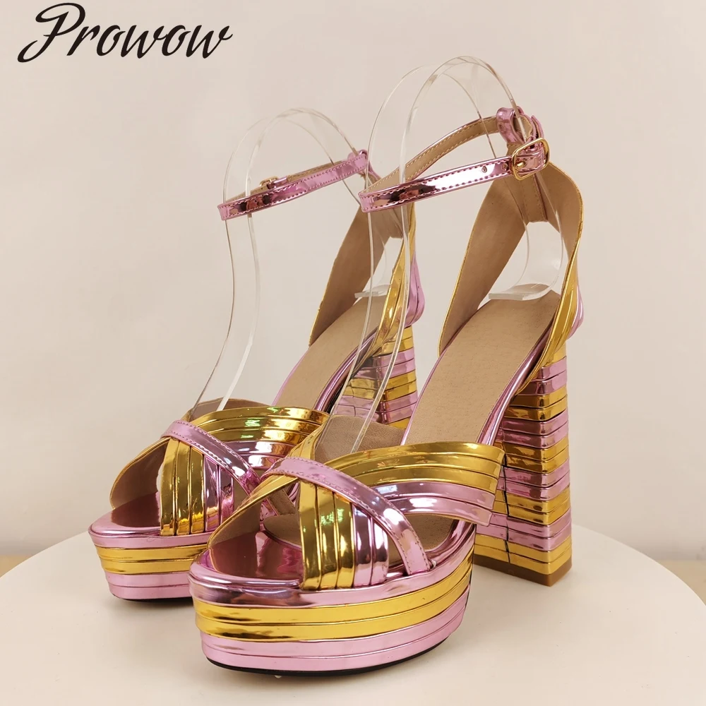 

Модные босоножки на высоком каблуке с цветными блоками, женская обувь на толстом каблуке, Zapatos Mujer