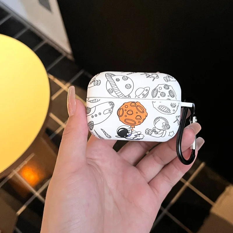For Soundcore AeroClip Case Silicone Protective Cover Shockproof Earbuds Charging Box Shell with Keychain