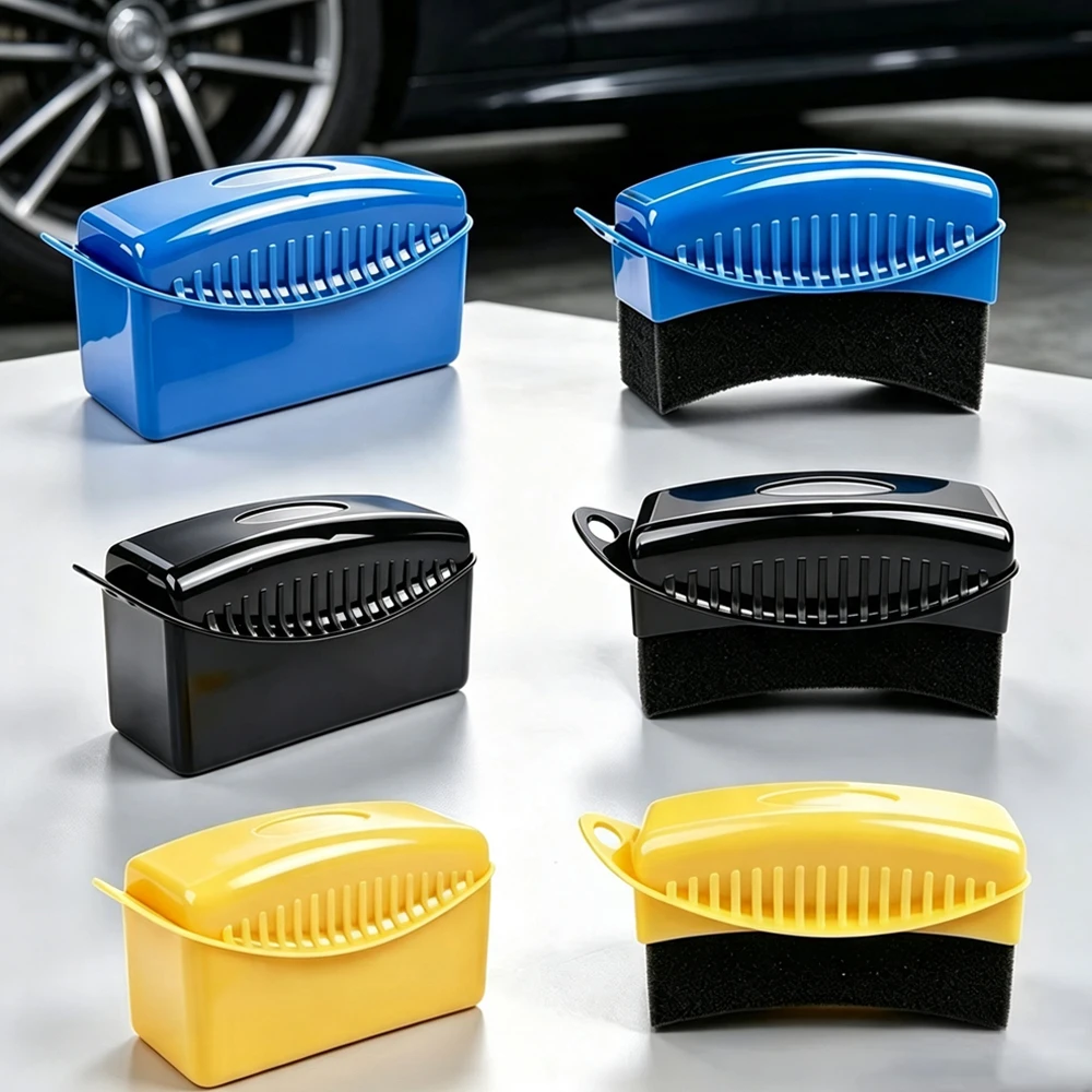 Car Tires Waxing Polishing Cleaning Wipe Washing Tire Tyre Wheel Rim Trim Contour Detailing Dressing Shine Pad Sponge