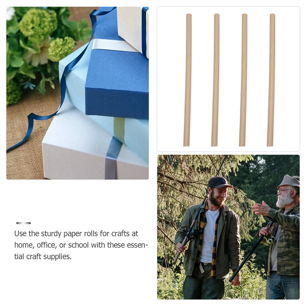 

4 Pcs Carton Packaging Blank Paper Tube Fishing Rod Cardboard Tubes Storage Poster for Long Crafts
