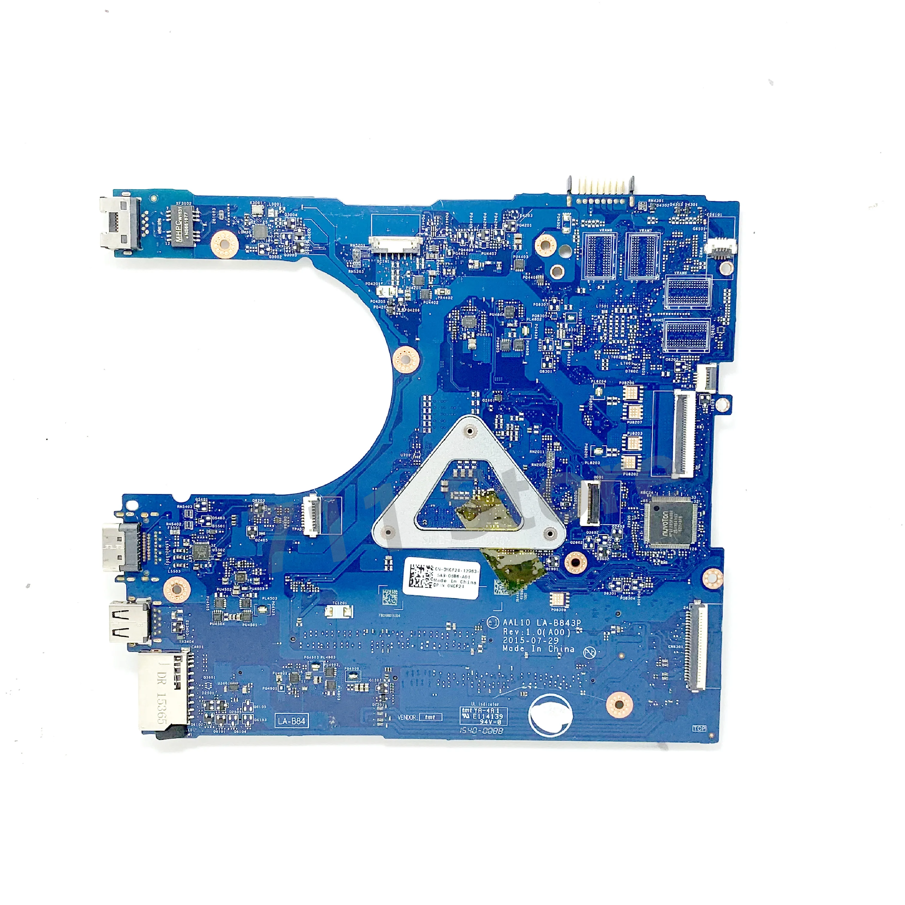 0NCF24 NCF24 CN-0NCF24 AAL10 LA-B843P 1 Moederbord Voor DELL 5458 5558 Laptop Moederbord Met SR26C I5-5250U CPU 00% Goed Werken