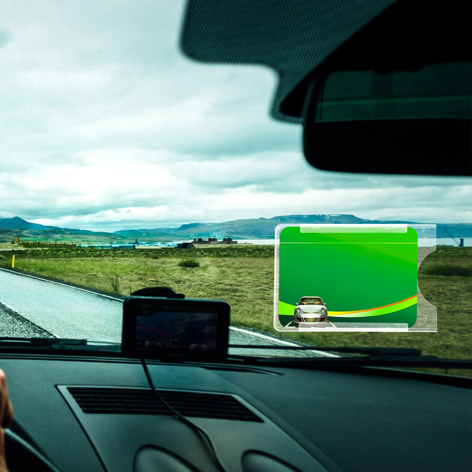 Support de carte à ventouse pour voiture, fixation robuste pour permis de stationnement, clip pour cartes de visite sur pare-brise, porte-documents de véhicule