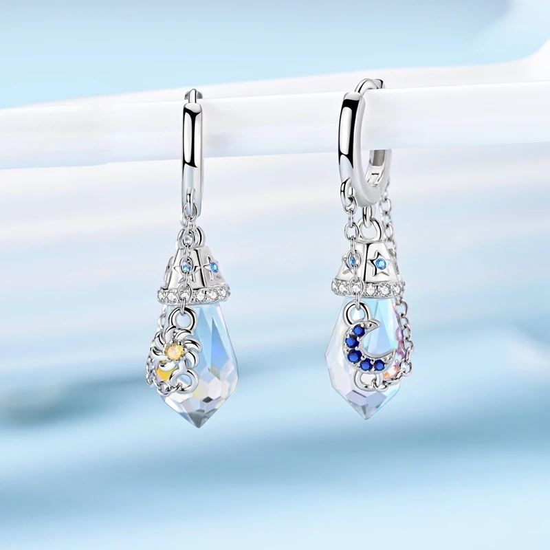 925 Sterling Silver Butterfly Square Earrings Long Tassel Hook Earrings For Women Jewellery Fashion High Quality Girl Gifts