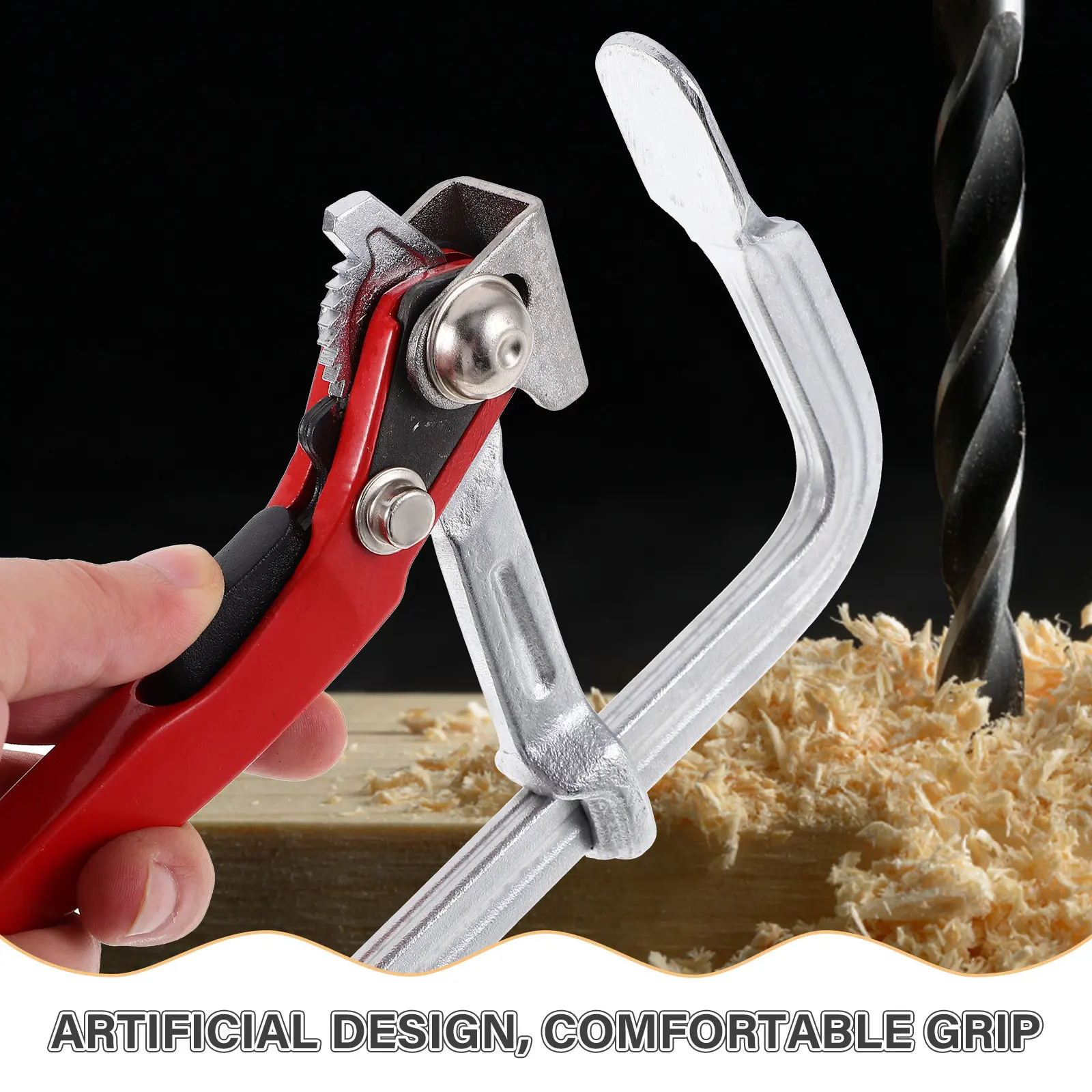 1Pcs Heavy Duty Track Clamp Premium Carbon Steel F Shaped Woodworking Clamp for DIY Carpentry Labor Saving Comfort Grip Fixed