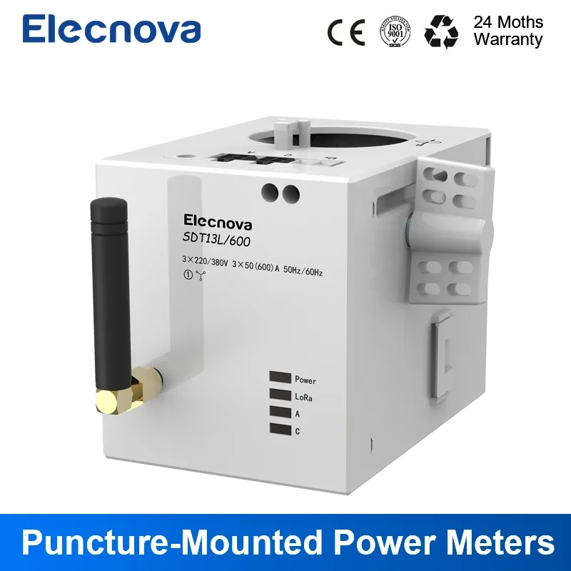 Elecnova Puncture-mounted LoRa/RS485 AC Kwh Meter Digital 3 Phase with Rs485 SDT13