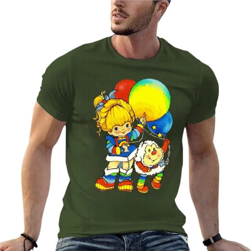 heavyweight Informal Vintage Up Up Away Rainbow Brite Oversize Brand Men\'S Clothes 100% Cotton Streetwear Plus Size Tops Tee