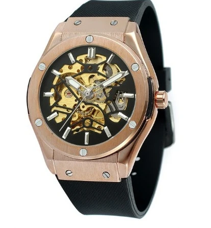 2024 New European and American Style Men's Fashion Leisure Hollow Skeleton Fully Automatic Mechanical Watch