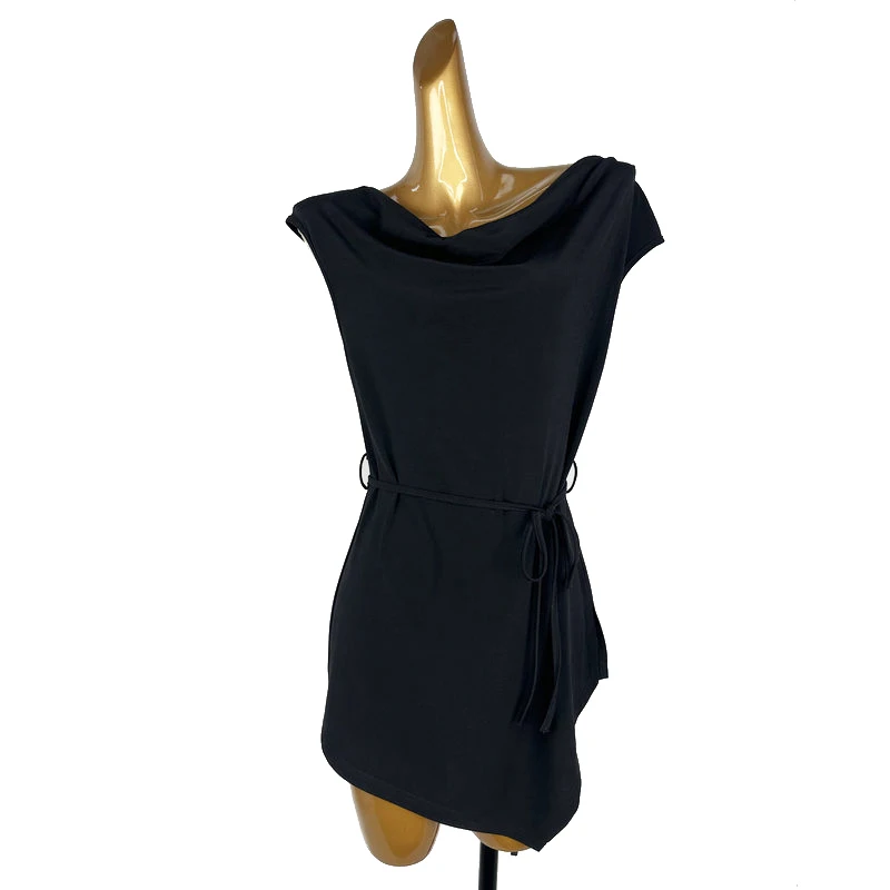 カスタマイズされたラテンダンスドレスパーカー女性大人ルーズスイングバック Tシャツスカートトレーニング制服トップダンス服女性