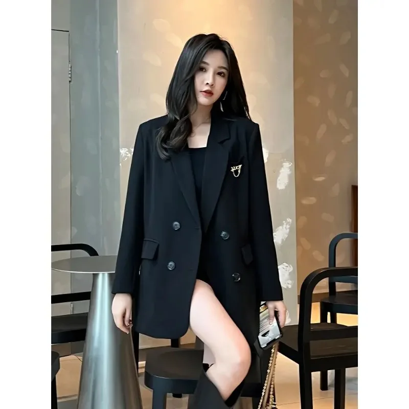 

Insozkdg 2023 Spring Autumn New Arrival Luxurious Oversized Blazer Women British Style Slim Fit Elegant Jacket Women Clothing