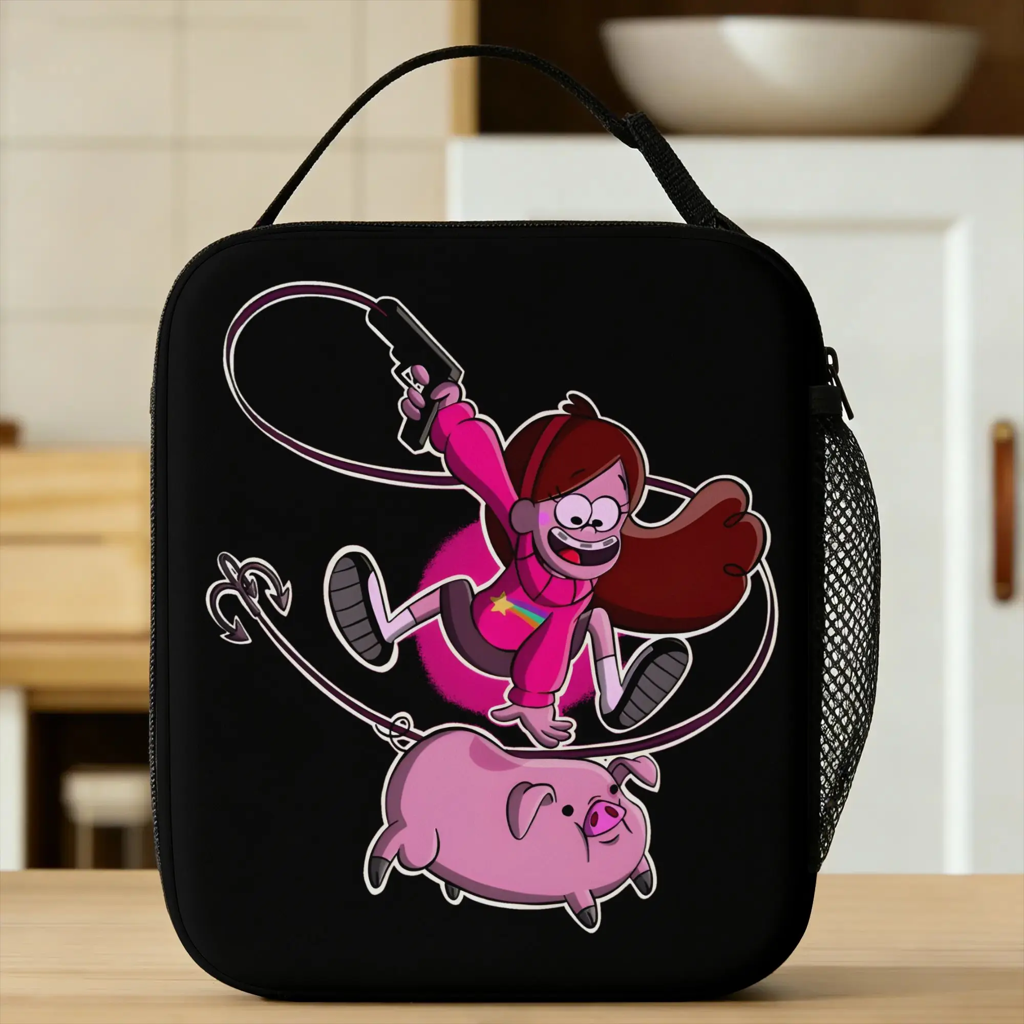 Mabel Lunch Bag G-Gravity Falls Convenient Lunch Box Women School Print Cooler Bag Fashion Oxford Thermal Lunch Bags