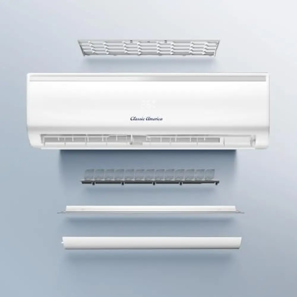 9000 BTU Mini Split AC Heat Pump 450 Sq Ft Coverage WiFi Control Energy Saving Inverter 120VAC 23 SEER2 Toshiba Compressor R410A