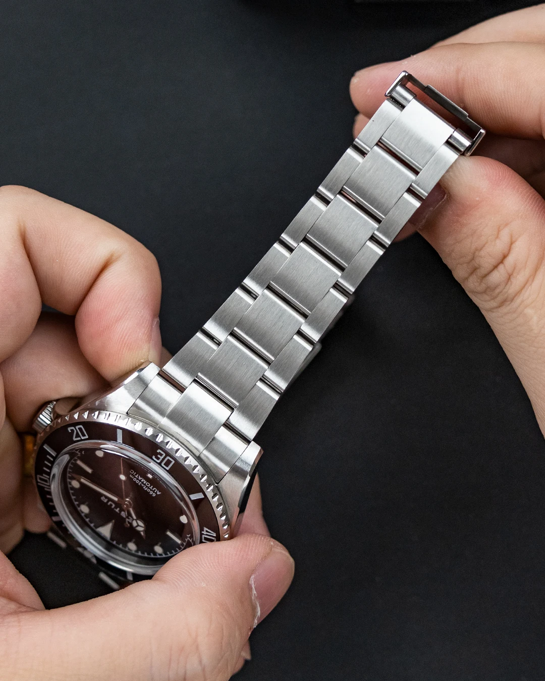 ساعات آلية أوتوماتيكية من Hestur 40 ملم HT1964 ساعة يد رجالية 5517 Milsub Vintage Diver 20bar ياقوت فاخر، SW200/PT5000