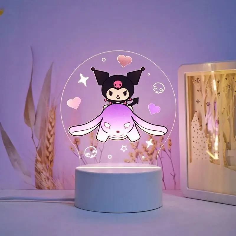 Sanrio Hello Kitty Kuromi My Melody Cinnamoroll Night Light Birthday Girl Valentine's Day Girlfriend Creative Lighting Led Lamp