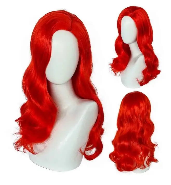 Perfect High Density Synthetic Medium Long Red  Cosplay Wig for Halloween Christmas School Thanksgiving Day