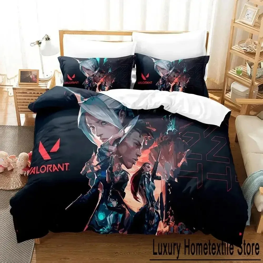 

New Game Jett Valorant Bedding Set Single Twin Full Queen King Size Bed Set Adult Kid Bedroom Duvet cover Sets Anime yataklar