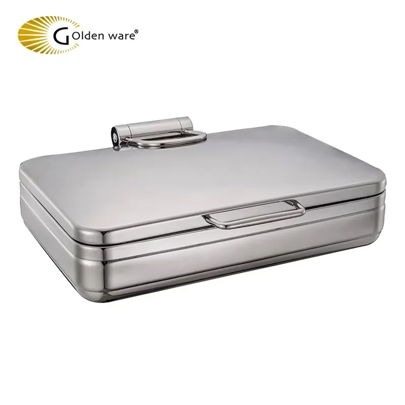 Professional Stainless Steel Hotel Hot Pot Buffet Equipment Gold Food Heater Catering Chafing Dish Warmer for Restaurant