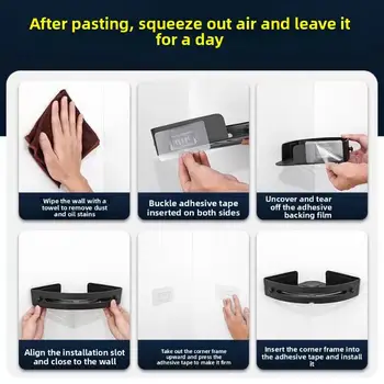 3/2/1 יחידות דבק חזק ללא קידוח מדף מקלחת אחסון משודרג עמיד למים ארגונית אמבטיה שמפו ומגבות מחזיק קיר 6 best sales מדפים דביקים - №1