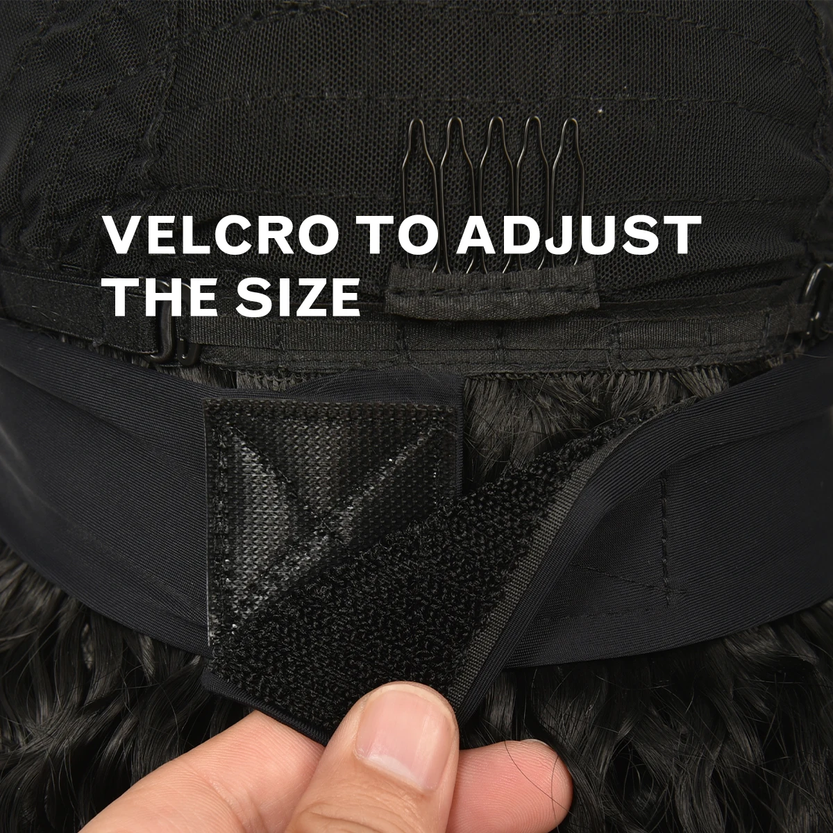 Synthetic black silk scarf small curly wig women's curly hair no bangs long curly hair heat-resistant headgear wig