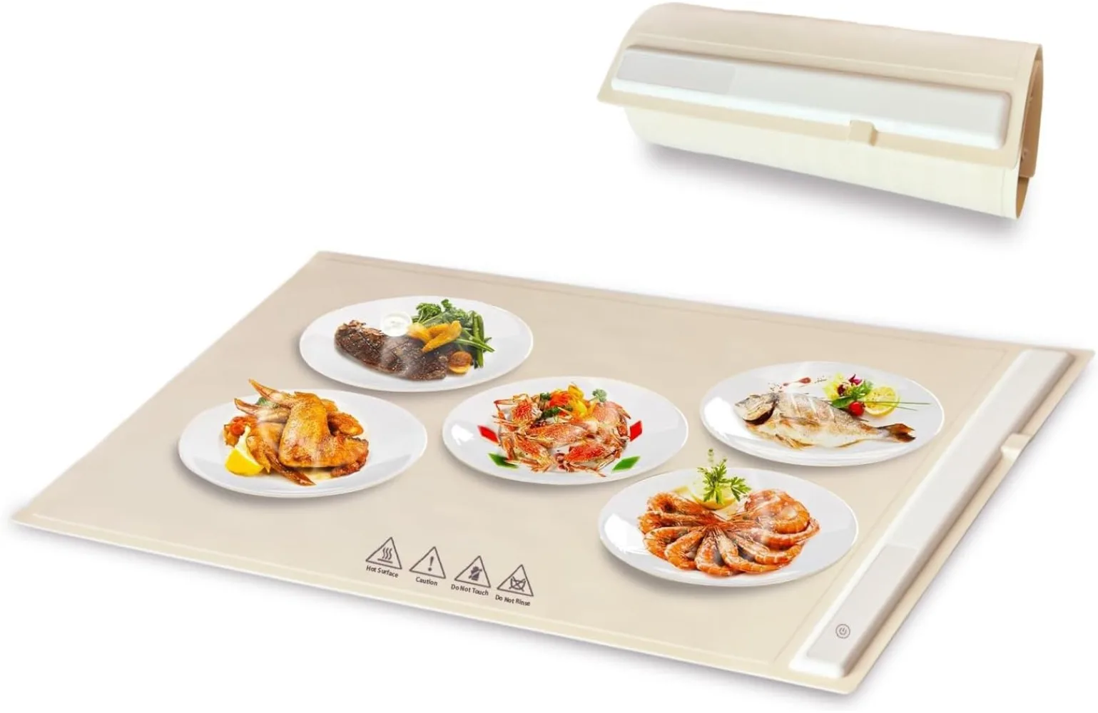 Portable Electric Heating Tray with Adjustable Temperature, Fast Food Heater To Keep Food Warm, Heating Tray for Fast Heating