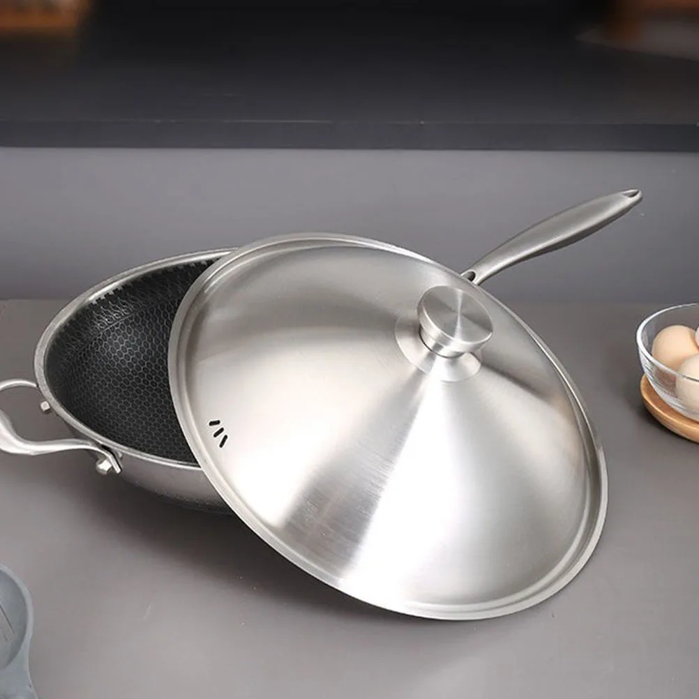 

Thickened Stainless Steel Pot Lid Universal Metal Pan Cover Suitable for Soup Pots Frying Pans Woks Kitchen Use