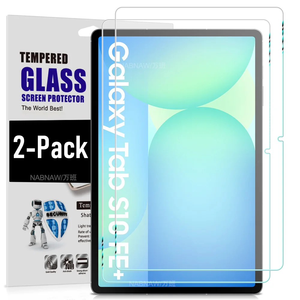 

For Samsung Galaxy Tab S10 FE+ Tempered Glass Screen Protector On Galaxy Tab S10 FE Plus 13.1 Guard Anti Scratch Film HD 2-Pack