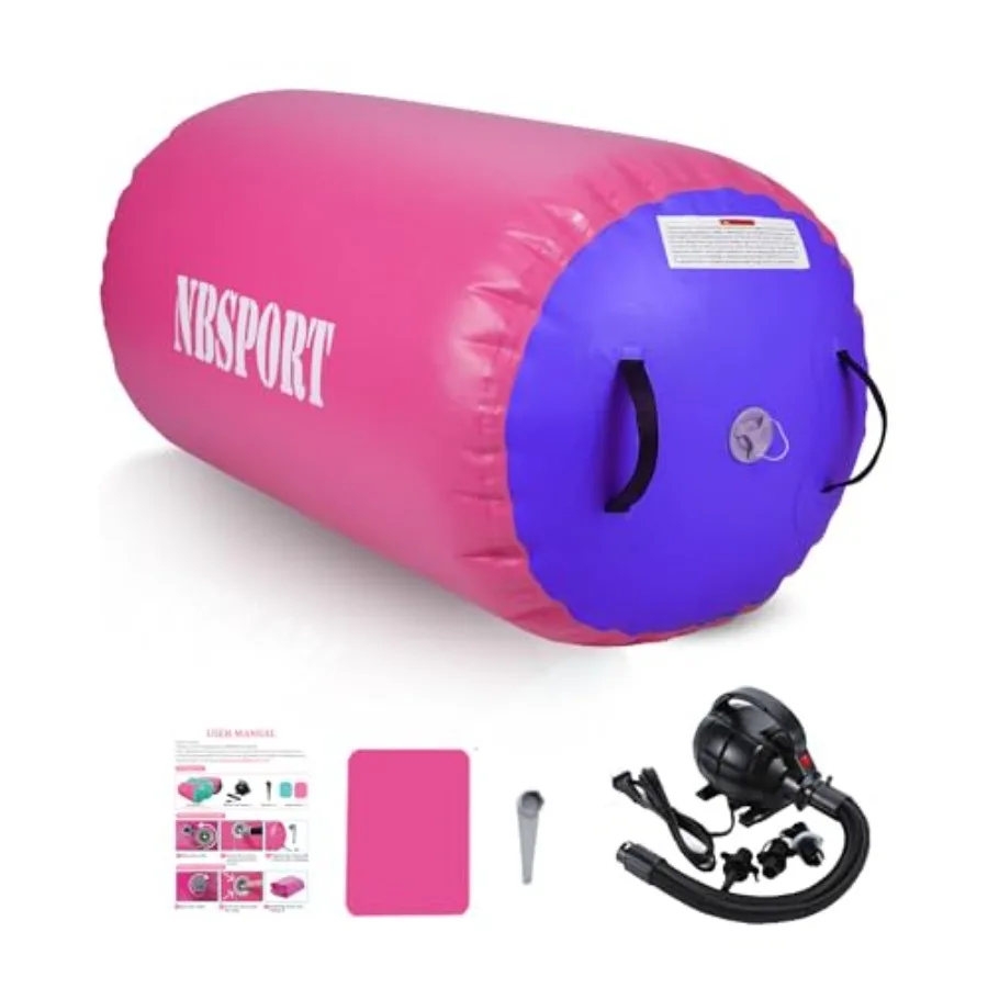 

Gymnastics training: EVA foam blue lightweight and portable air barrel for back handspring drills yoga balance cheerleading hom