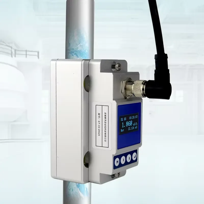 Industrial Clamp on Ultrasonic Flow Meter for Water Balancing Hydraulic Flow Monitoring with Temperature Sensor and Data