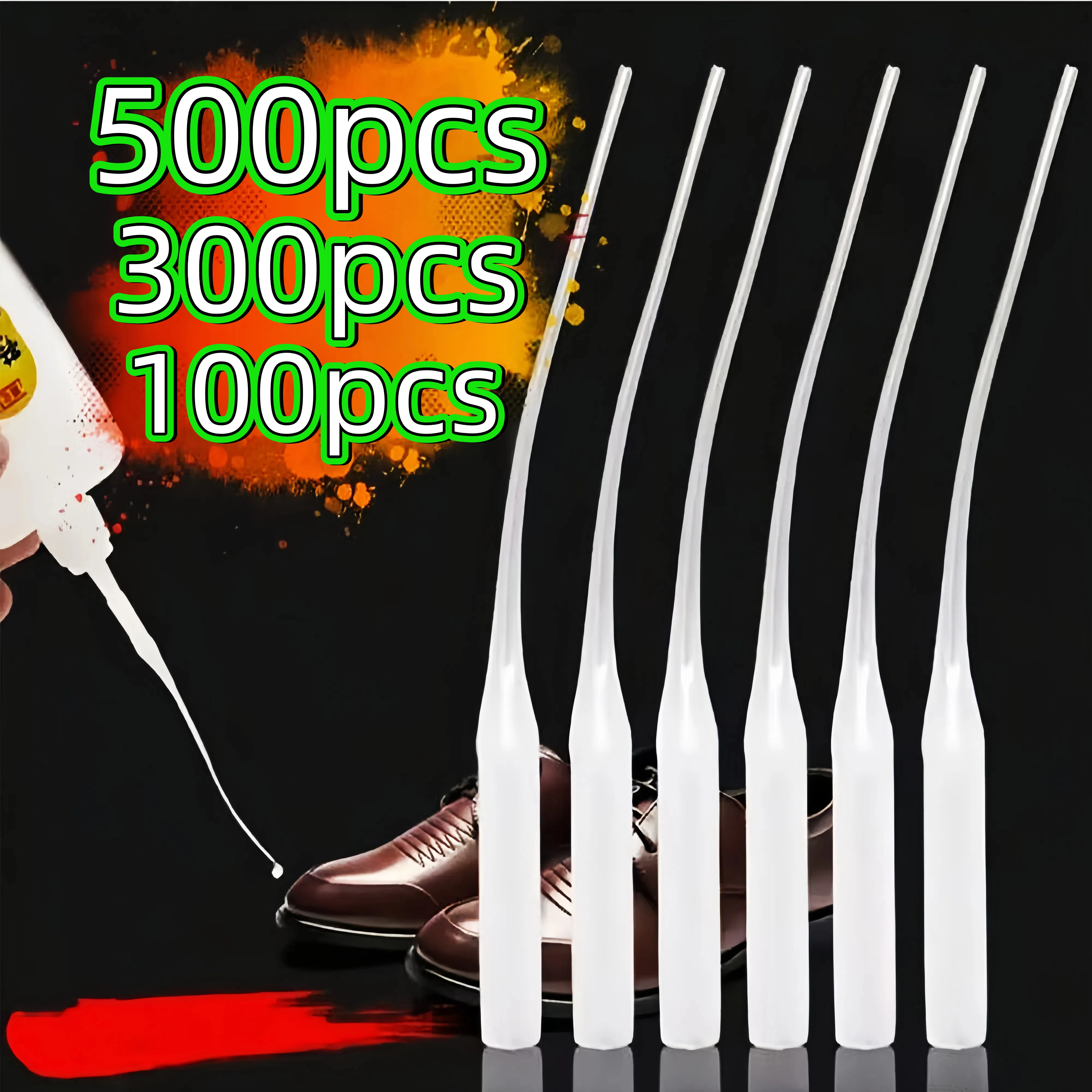 500 pces micro-pontas de garrafa de cola de plástico dicas extensor de cola aplicador de precisão para artesanato, distribuição de laboratório, dispensadores de adesivos