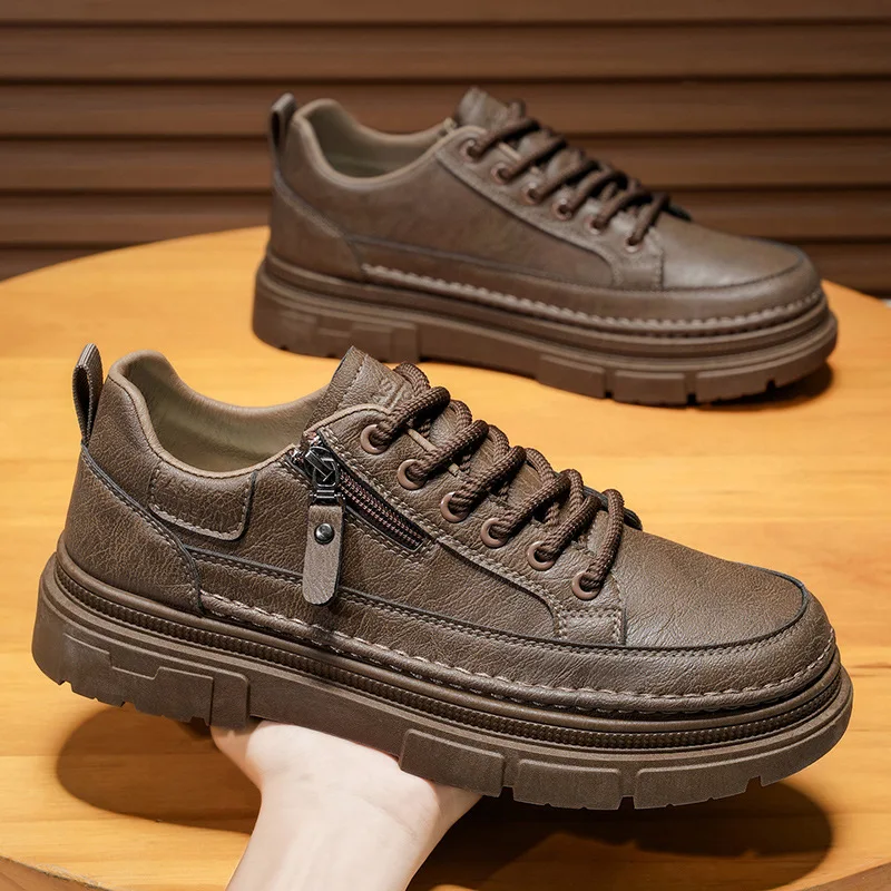 

Fashion Low Top Casual Work Leather Shoes Men's Breathable Waterproof Non-Slip Chef Shoes Comfortable Slip Resistant Ankle Boots