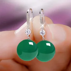 Jade Drop Earrings for Women Gift Charm Natural Lucky Gemstones Stone Jewelry Designer Gifts Real Gemstone Jadeite
