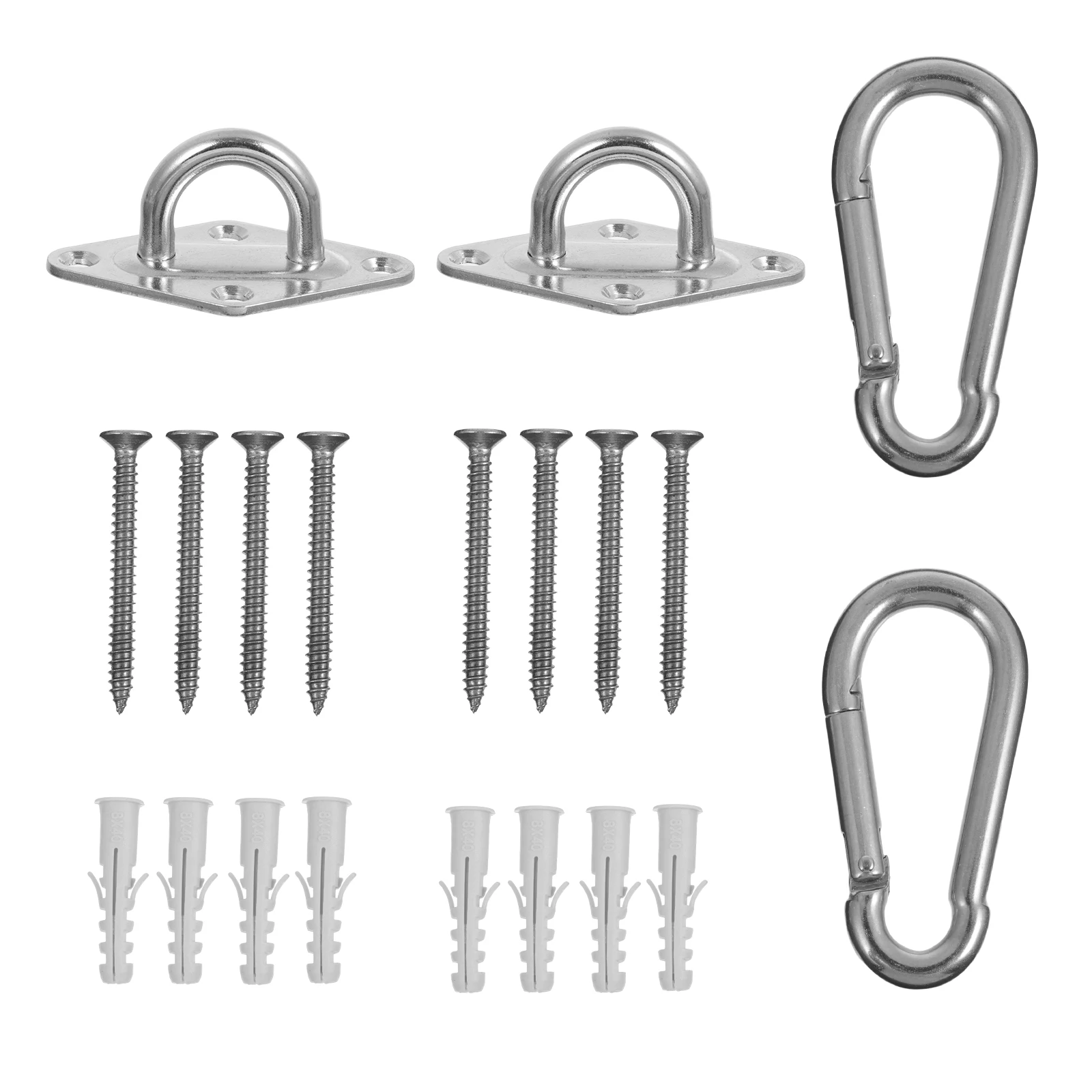 

Heavy Duty Stainless Steel Hammock Hooks Spring Buckle Durable Metal Carabiner Swing Clip Replacement Fittings Outdoor Gym