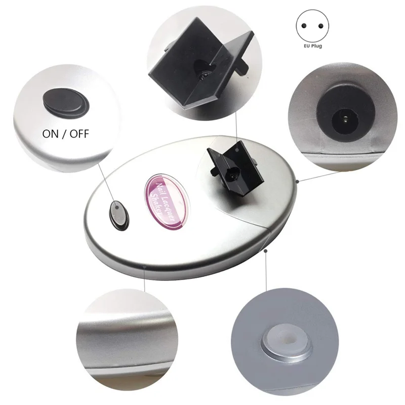 

B51C EU Plug Electric Nail Polish Shaker Timer Machine Evenly Shakes Nail Polish Bottle Nail Art Tool