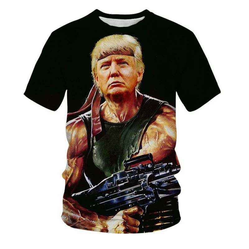 Moda Donald Trump 3d Stampa T-shirt 2024 Supporto presidenziale Divertente Trump Grafica a maniche corte T-shirt allentata Street Tops Tees