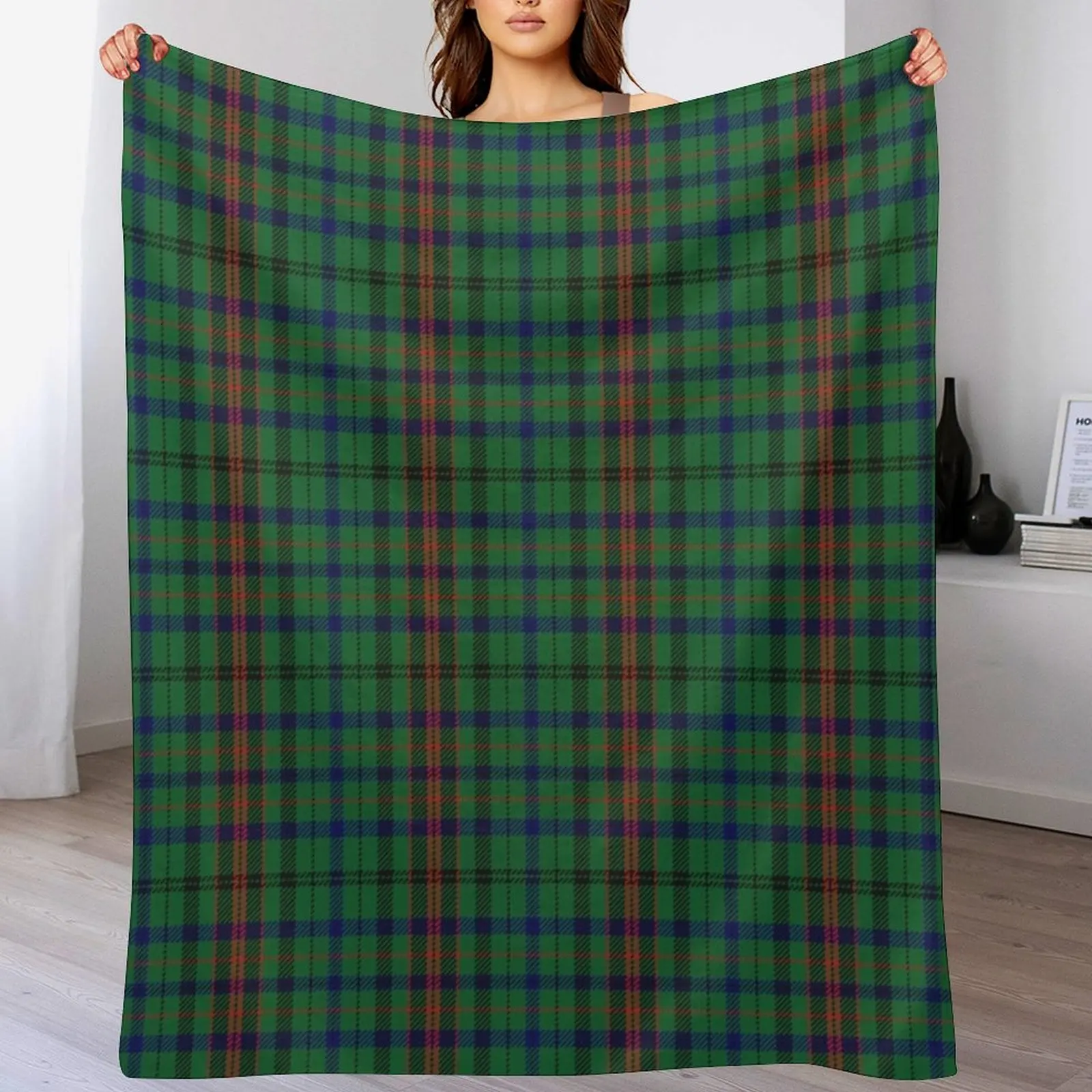 Owen/Bowen Family Welsh Dragon Tartan Throw Blanket Weighted Camping Blankets