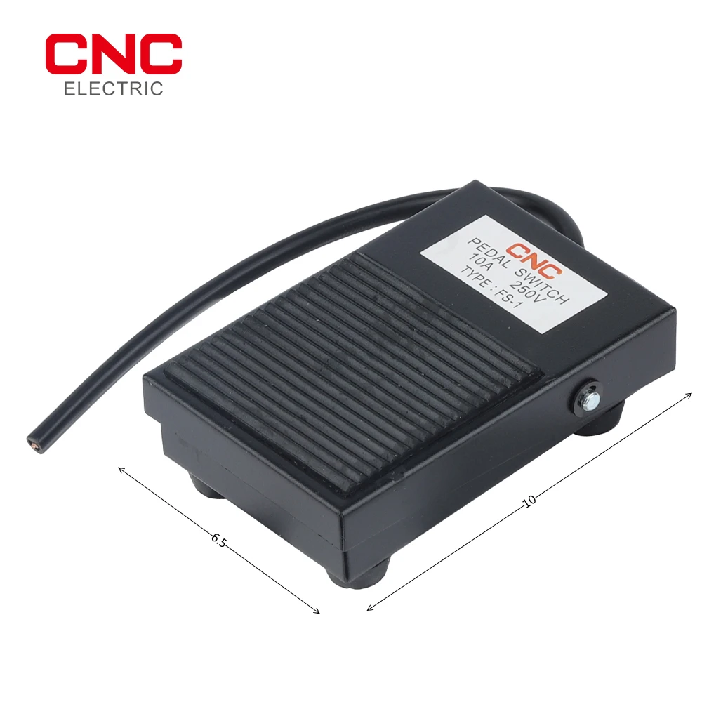 CNC FS-1 AC 250V 10A Heavy Duty Metal Momentary Electric Power Antislip Foot Pedal Switch