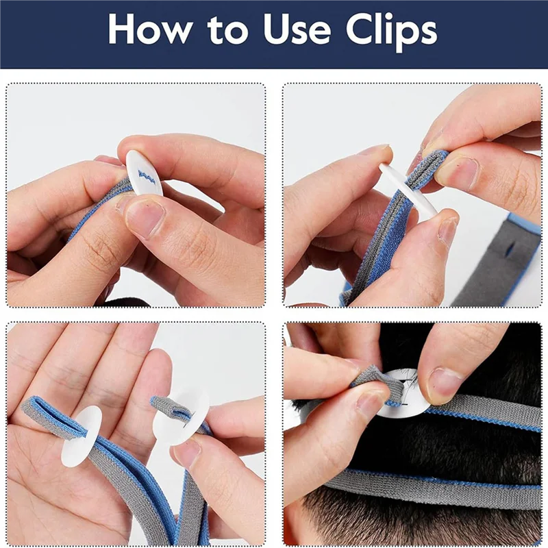 4 عبوات من حزام أغطية الرأس Air Fit P10، بدائل أغطية الرأس CPAP لقناع وسادة الأنف Airfit P10، مع 12 مشبكًا للتعديل