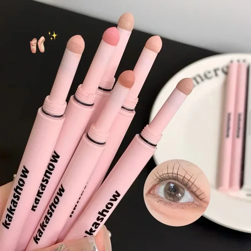 Doppel-ende Matte Liegen Seidenraupe Eyeliner Bleistift Diamant Glitter Stift Aufhellende Creme Schatten Highligher Augen Make-Up Großhandel