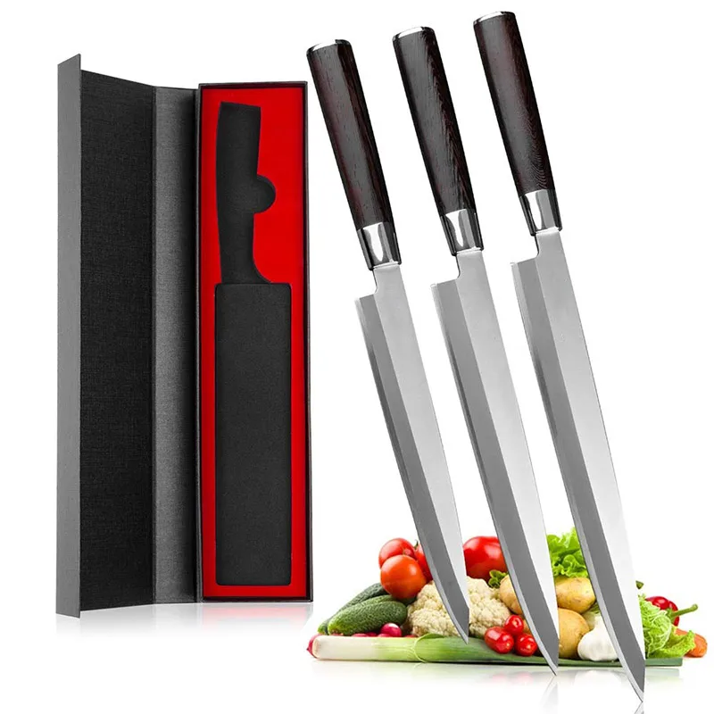 Sashimi Sushi Knife for Cutting Sushi Japanese Chef Knives Sashimi Fish Filleting Slicer High Carbon Stainless Steel with Box