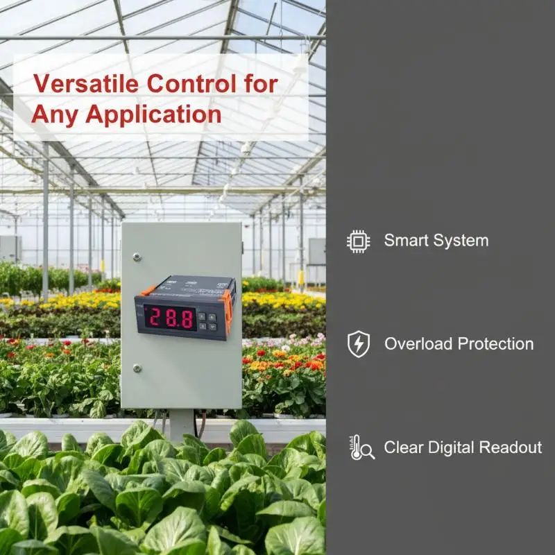 Dual Digital Thermostat Temperature Humidity Control 1210W Thermometer Hygrometer Incubator Controller 220V 12V 24V