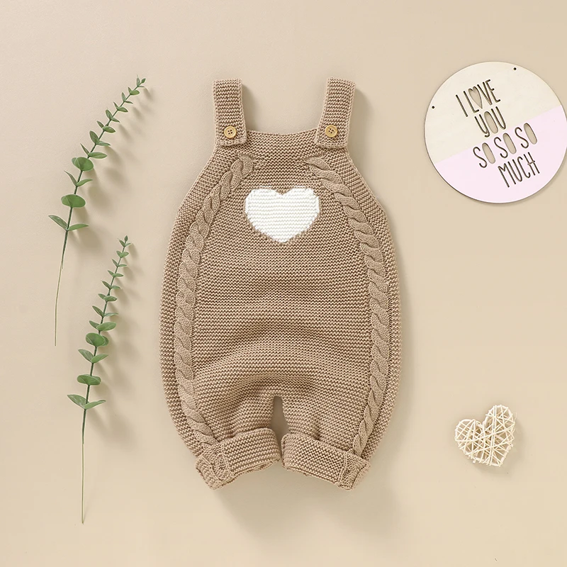 Baby Girls Rompers Sleeveless Knitted Newborn Boys Strap Jumpsuits 0-18m Spring Fall One Piece Infantil Unisex Playsuits Clothes